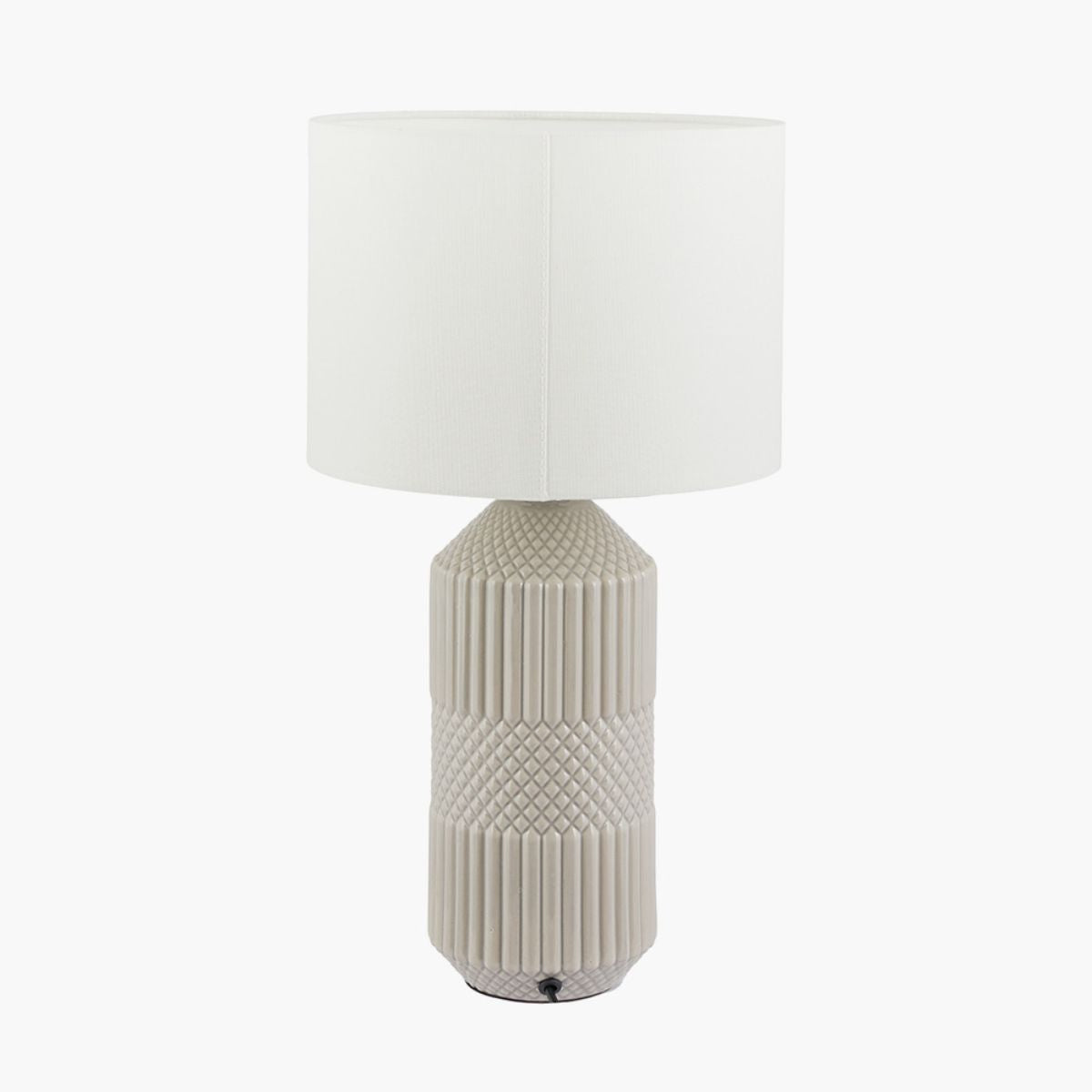 Pacific Lifestyle Meribel Grey Geo Textured Tall Ceramic Table Lamp