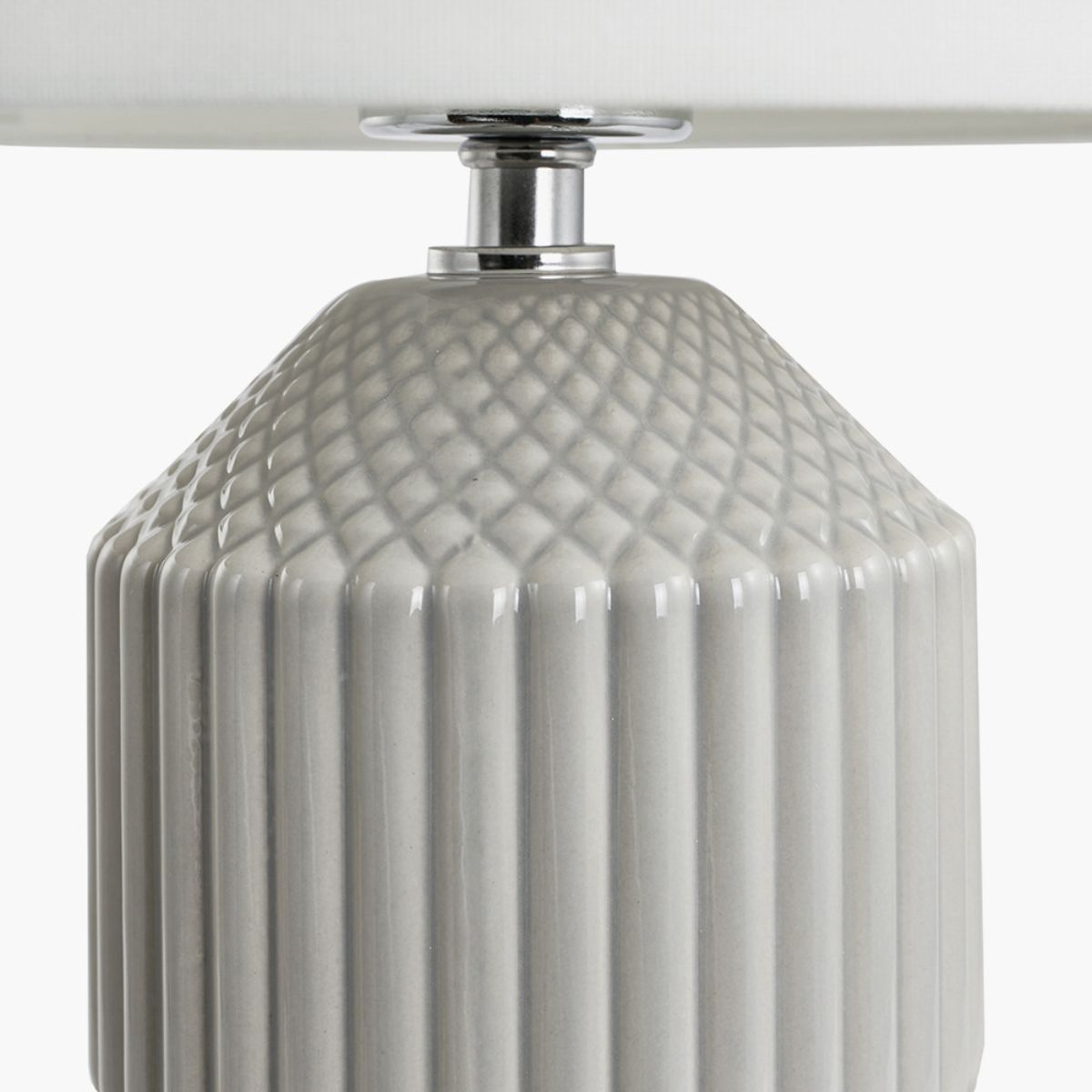 Pacific Lifestyle Meribel Grey Geo Textured Tall Ceramic Table Lamp