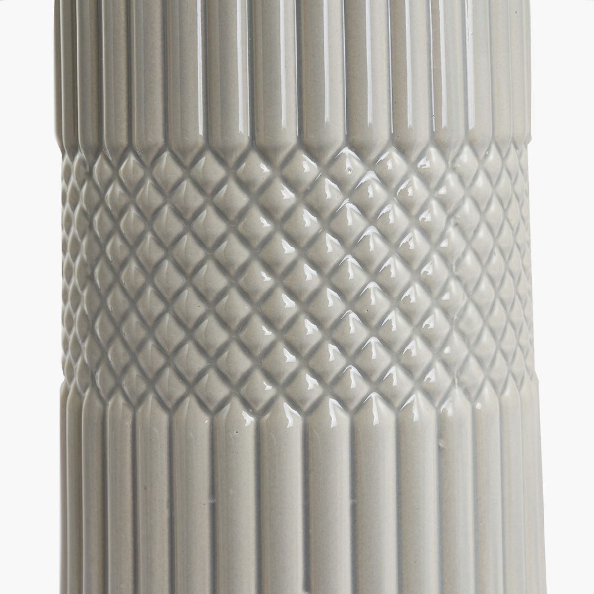Pacific Lifestyle Meribel Grey Geo Textured Tall Ceramic Table Lamp