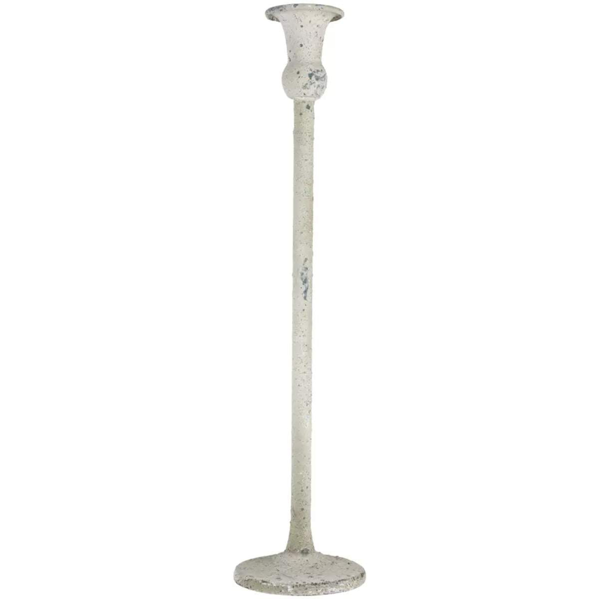 Grand Illusions Metal Candle Holder White Tall