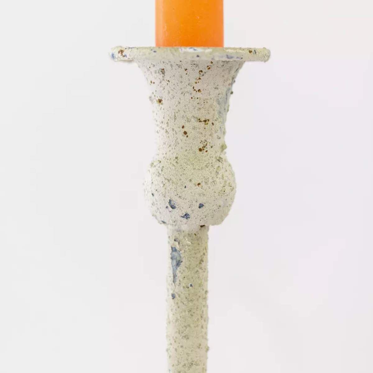 Grand Illusions Metal Candle Holder White Tall