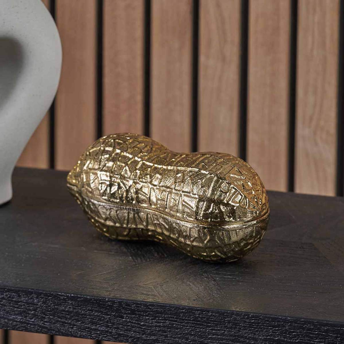 Pacific Lifestyle Metal Peanut Lidded Trinket Bowl
