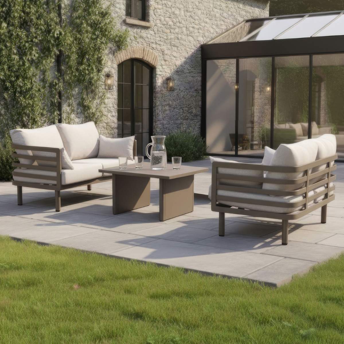 Maze Metro Aluminium 2 Seat Garden Sofa Set