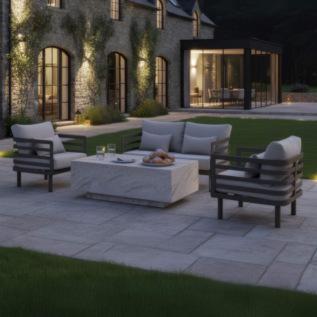 Maze Metro Aluminium 2 Seat Sofa Set