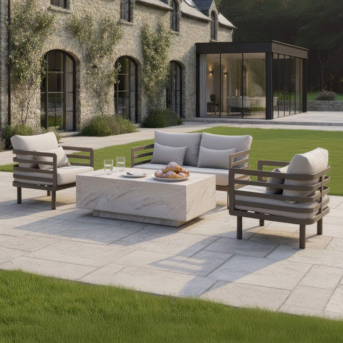 Maze Metro Aluminium 2 Seat Sofa Set