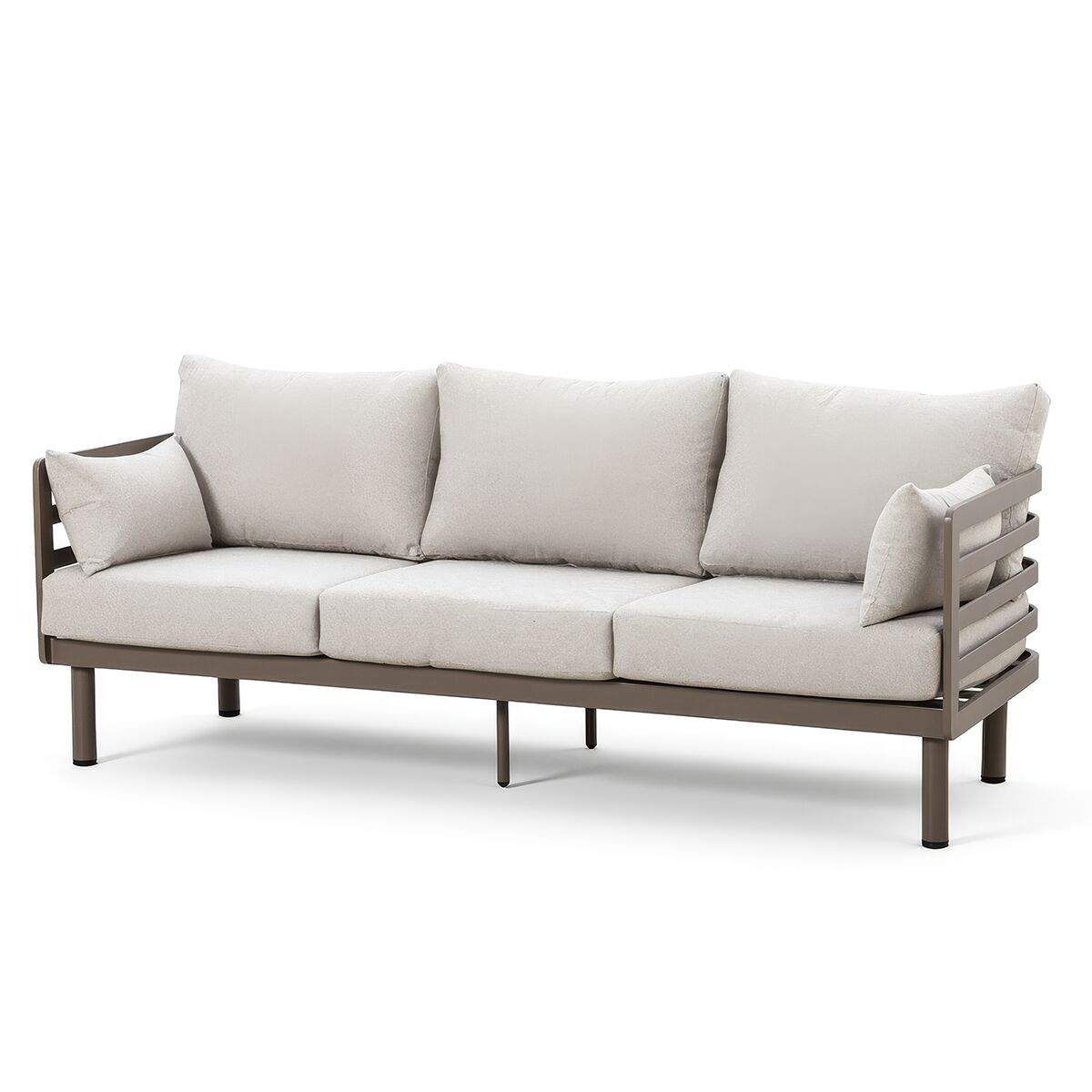 Maze Metro Aluminium 3 Seat Garden Sofa - Café Almond