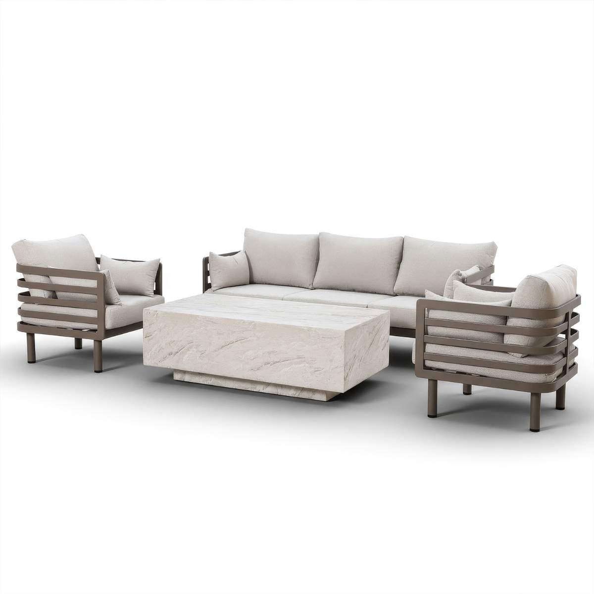 Maze Metro Aluminium 3 Seat Garden Sofa Set