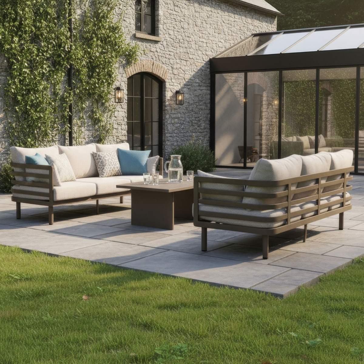 Maze - Metro Aluminium 3 Seat Garden Sofa Set