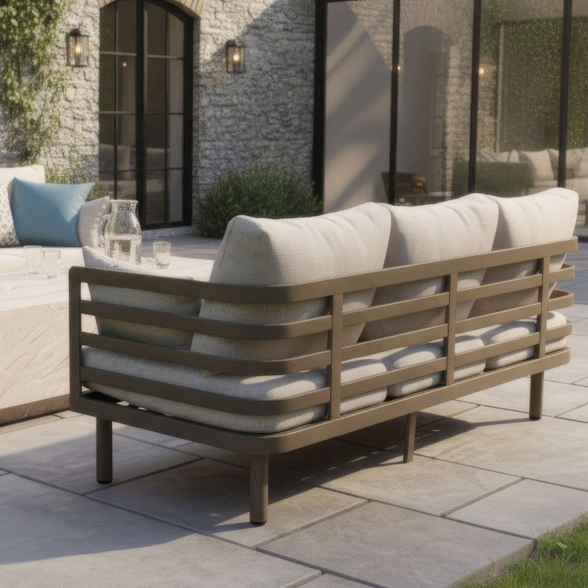 Maze Metro Aluminium 3 Seat Garden Sofa Set