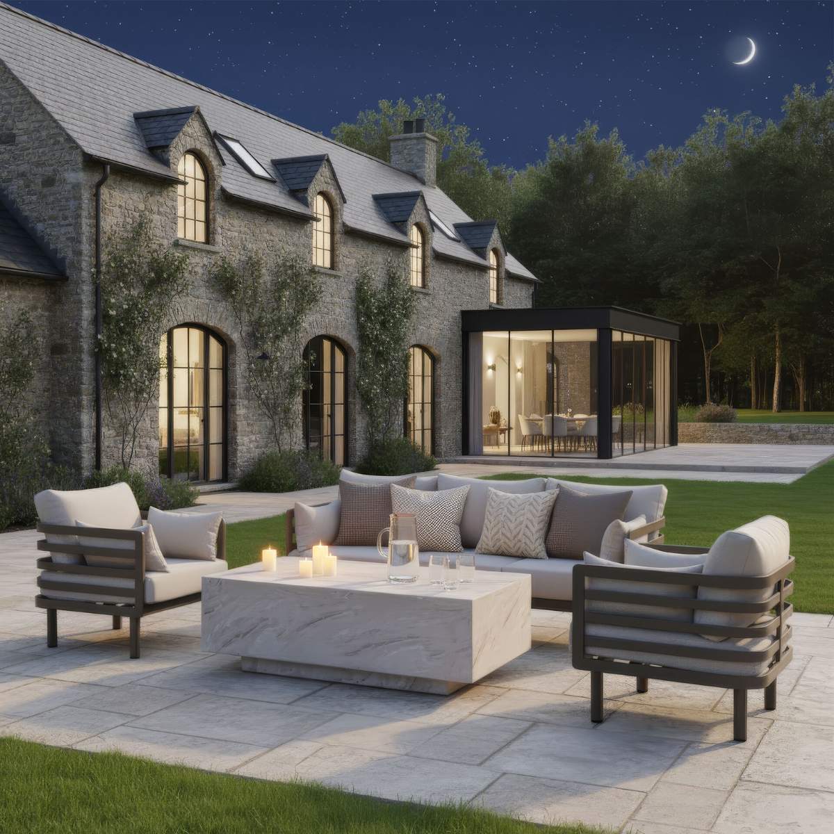 Maze Metro Aluminium 3 Seat Garden Sofa Set