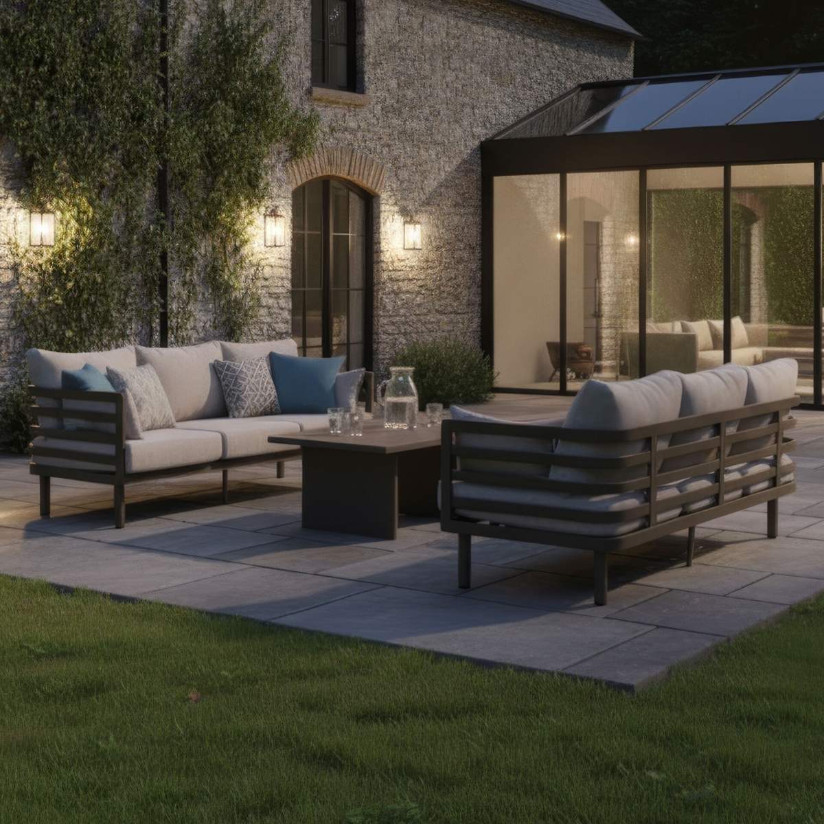 Maze - Metro Aluminium 3 Seat Garden Sofa Set