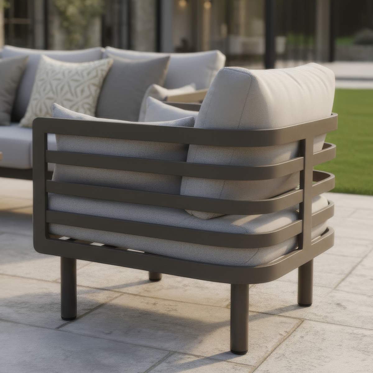 Maze Metro Aluminium Garden Armchair - Café Almond