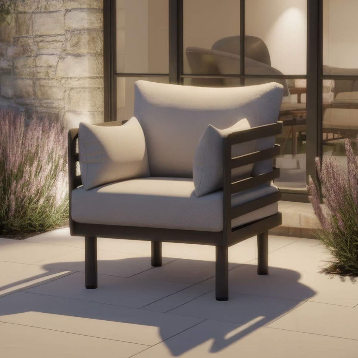 Maze Metro Aluminium Garden Armchair - Café Almond