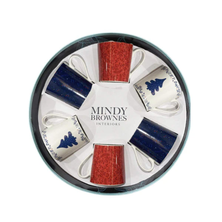 Mindy Brownes Midnight Blue & Red Berry Christmas Cups Set