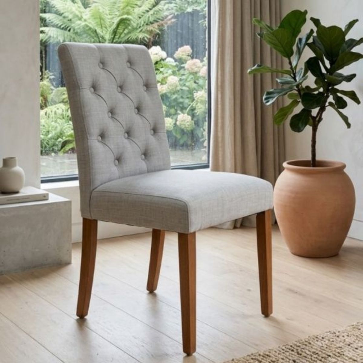 Trade Furniture Milan Button Fabric Dining Chair
