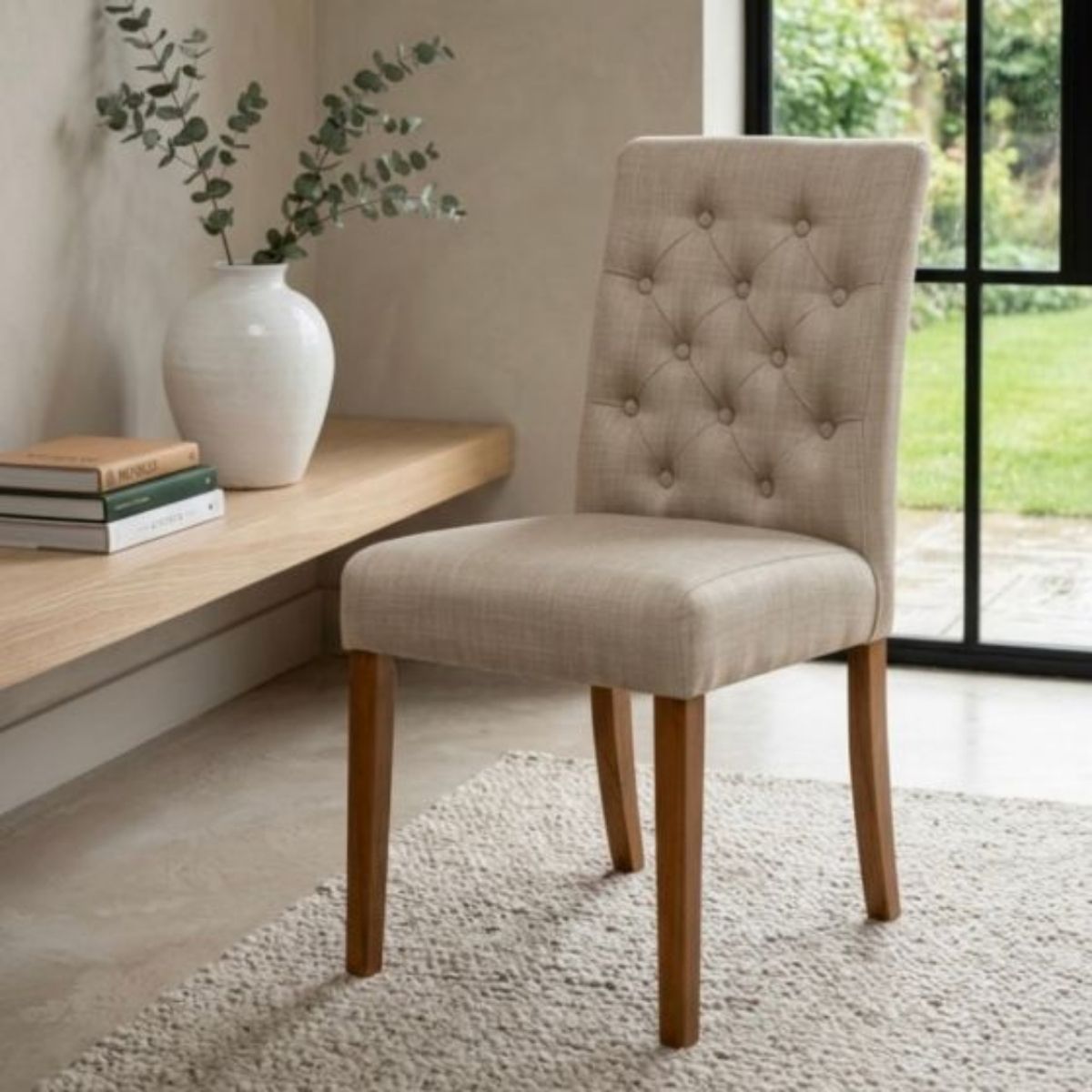 Trade Furniture Milan Button Fabric Dining Chair