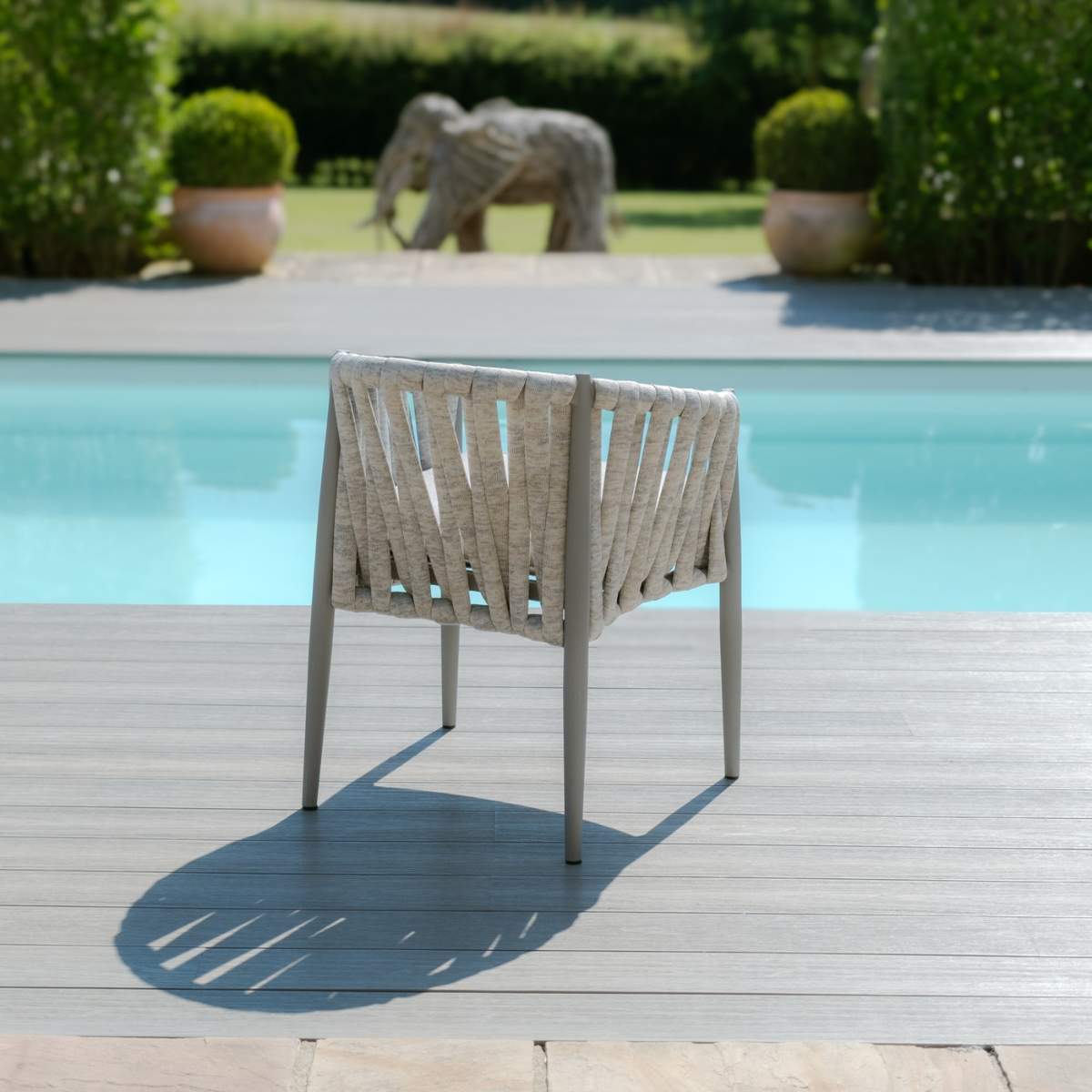 Maze Milan Rope Weave 4 Seat Round Dining Set