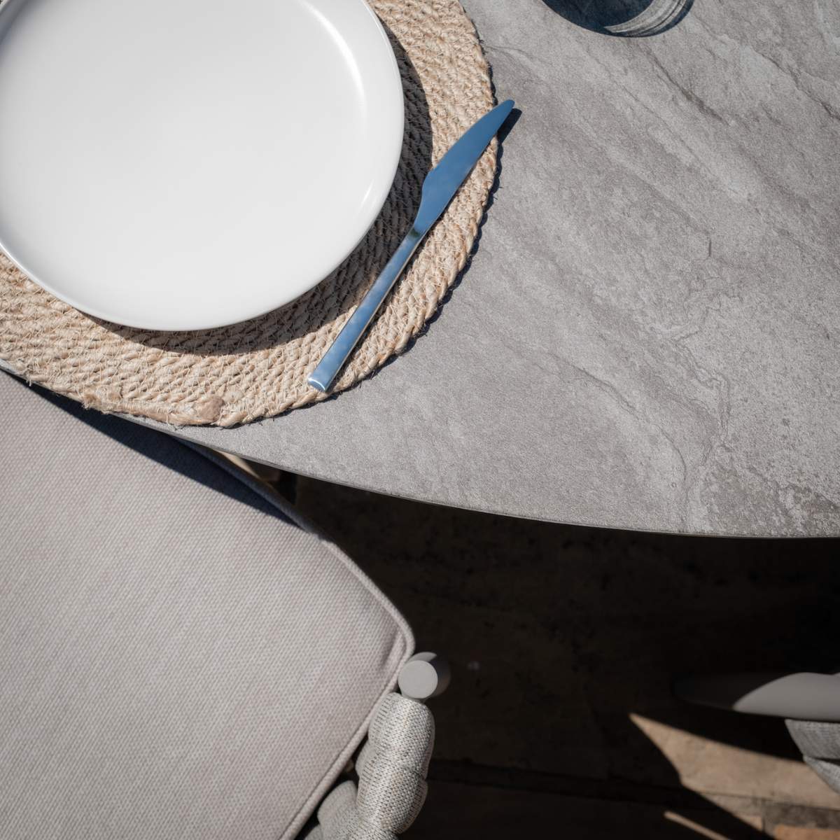 Maze Milan Rope Weave 6 Seat Oval Dining Set