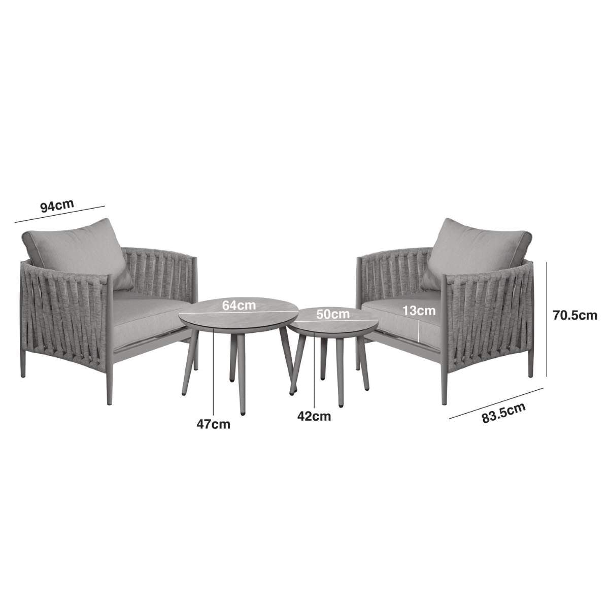 Maze Milan Rope Weave Lounge Set