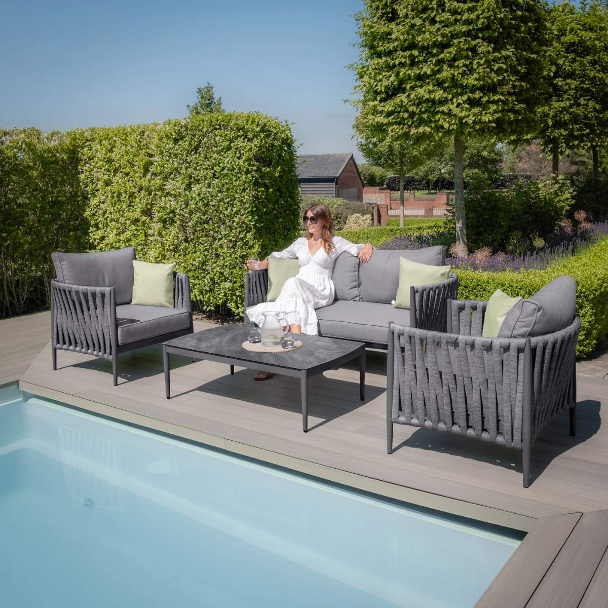 Maze Milan Rope Weave 2 Seat Sofa Set