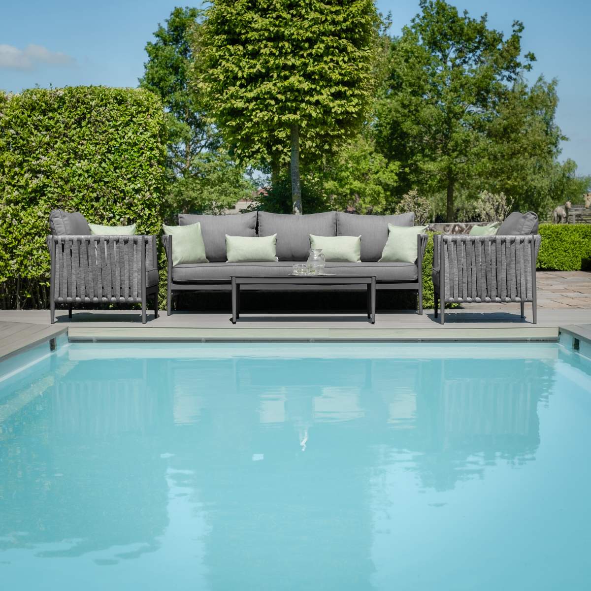 Maze Milan Rope Weave 3 Seat Sofa Set