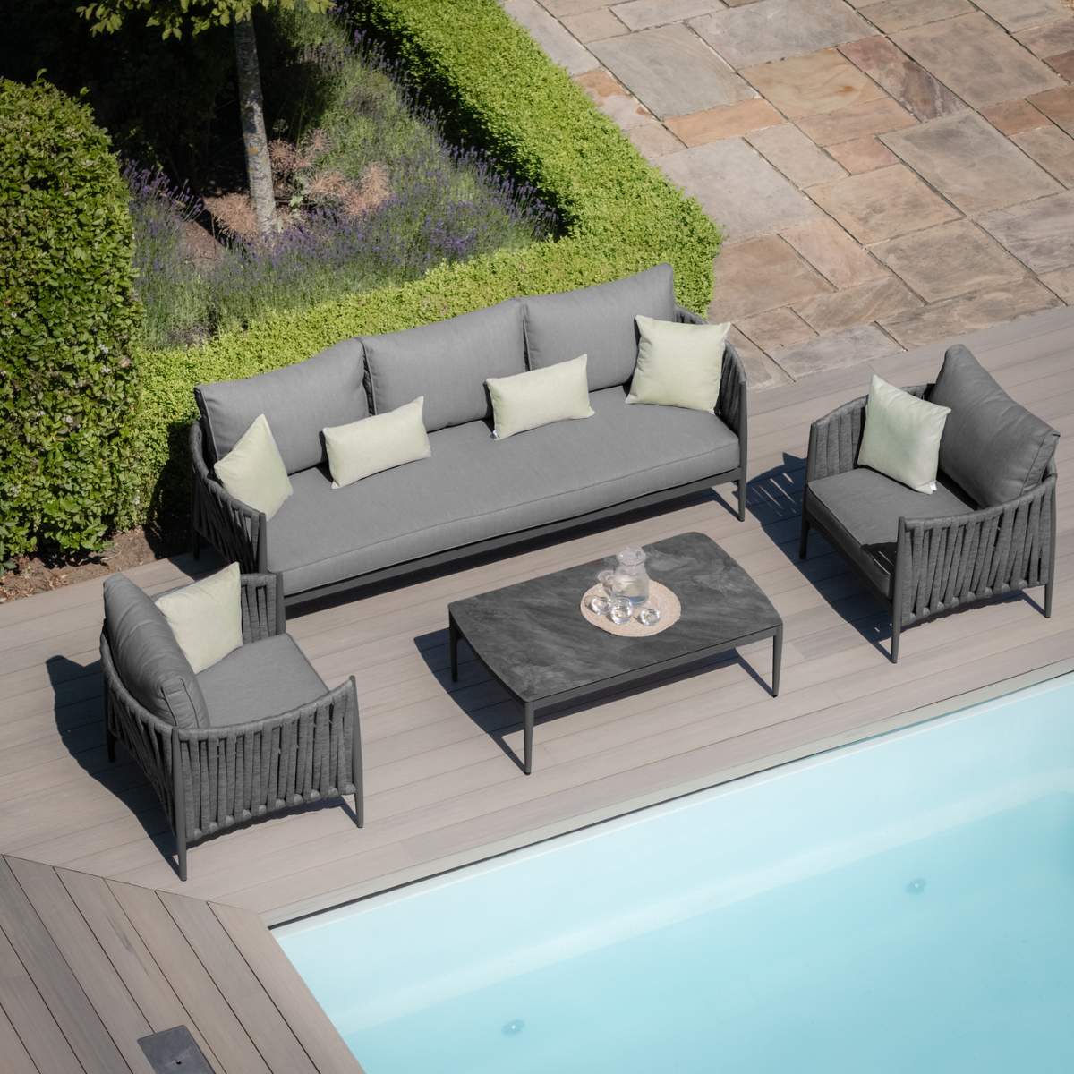 Maze Milan Rope Weave 3 Seat Sofa Set