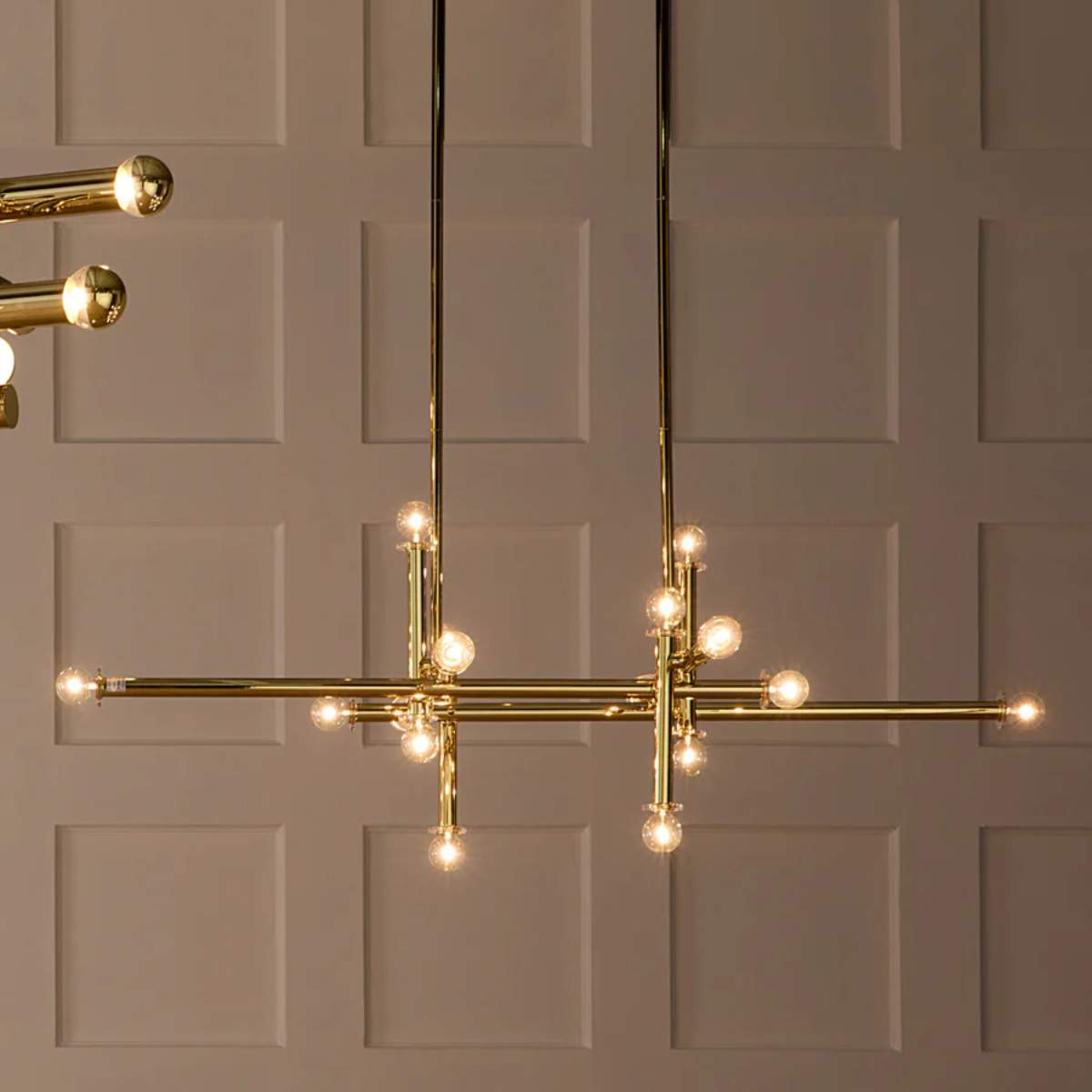 Jonathan Adler Milano Linear Chandelier Nickel