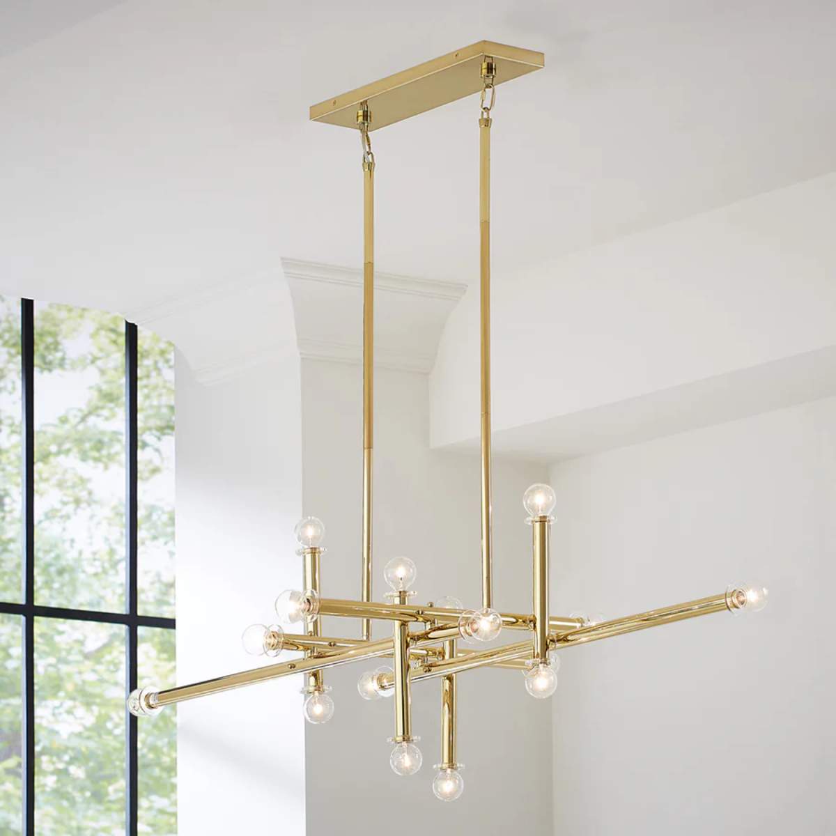 Jonathan Adler Milano Linear Chandelier Nickel