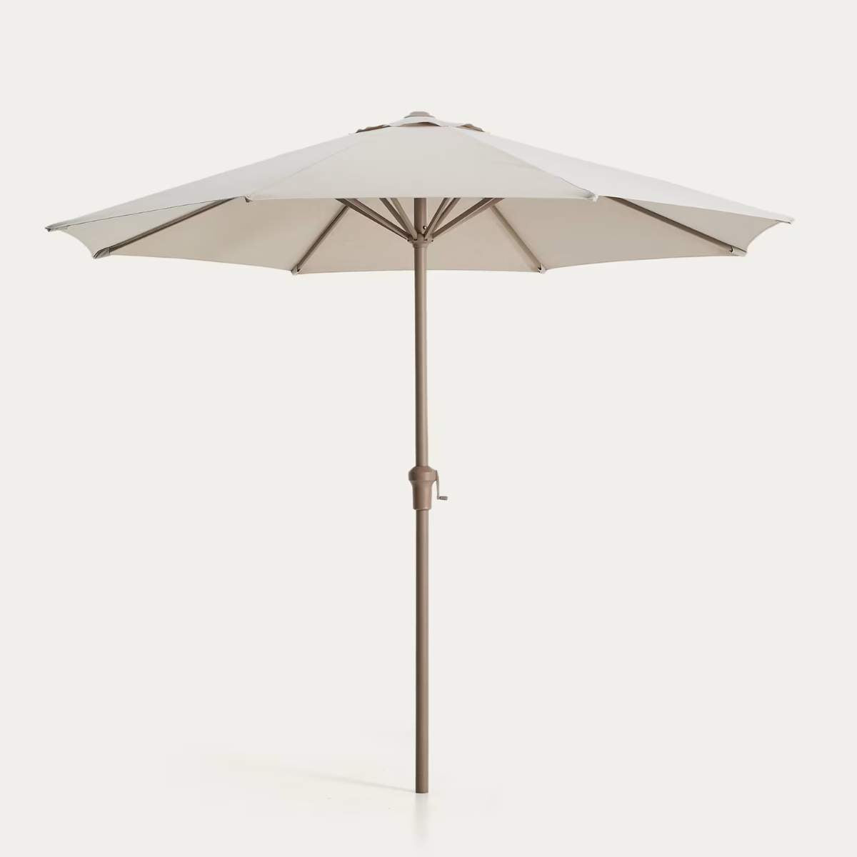 Kave Home Milna beige parasol with central pole and graphite steel structure Ø300cm