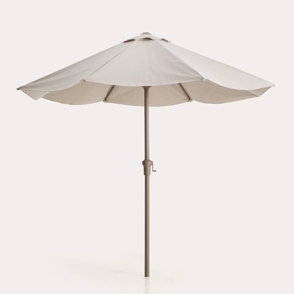 Kave Home Milna beige parasol with central pole and graphite steel structure Ø300cm