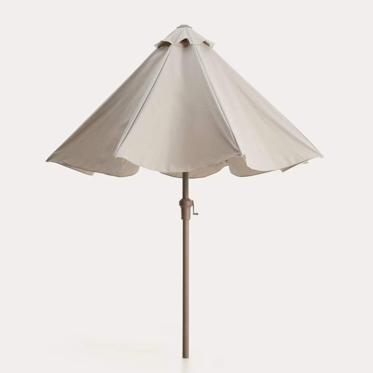 Kave Home Milna beige parasol with central pole and graphite steel structure Ø300cm