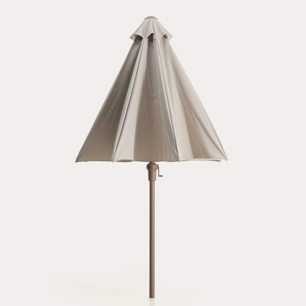 Kave Home Milna beige parasol with central pole and graphite steel structure Ø300cm