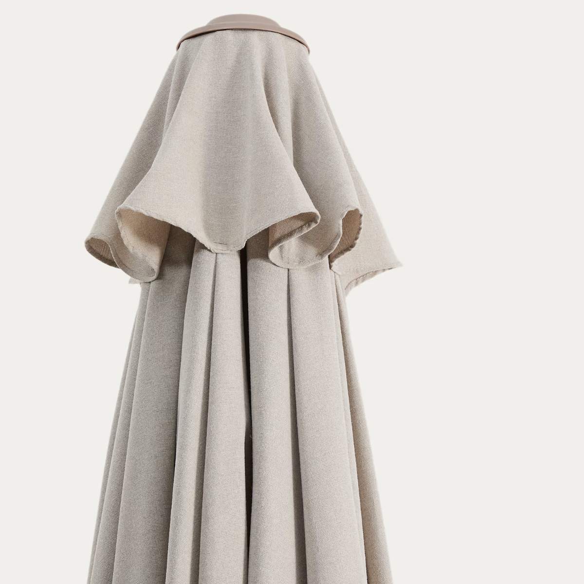Kave Home Milna beige parasol with central pole and graphite steel structure Ø300cm