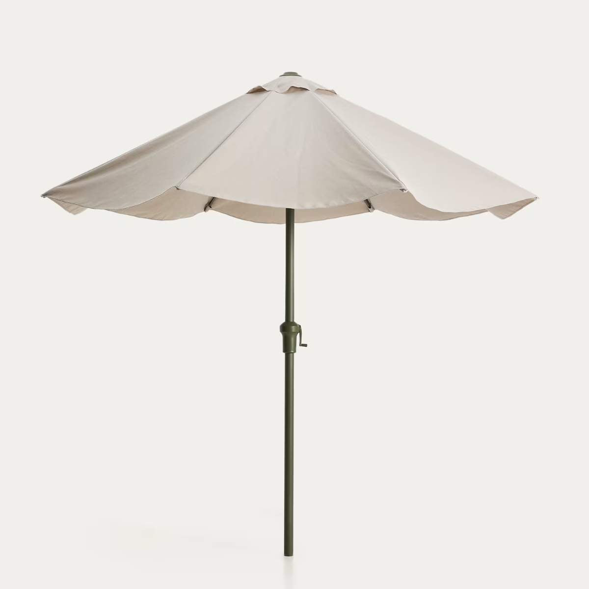 Kave Home Milna beige parasol with central pole and graphite steel structure Ø300cm