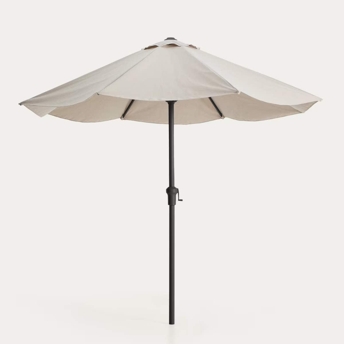 Kave Home Milna beige parasol with central pole and graphite steel structure Ø300cm