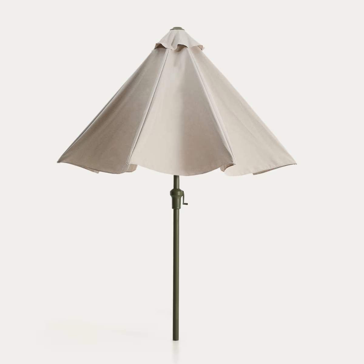 Kave Home Milna beige parasol with central pole and graphite steel structure Ø300cm