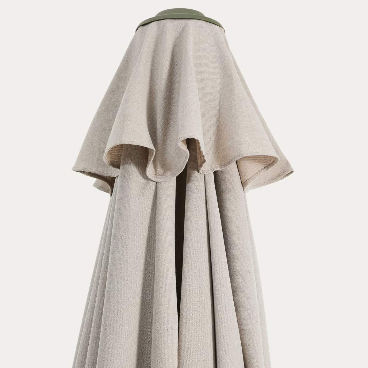 Kave Home Milna beige parasol with central pole and graphite steel structure Ø300cm