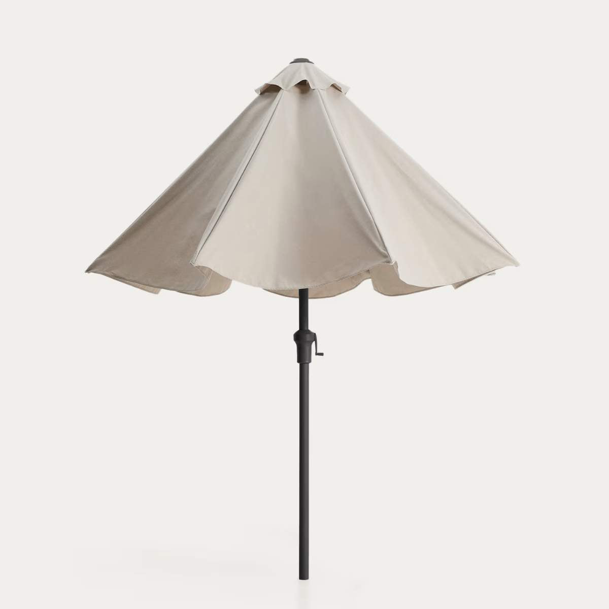 Kave Home Milna beige parasol with central pole and graphite steel structure Ø300cm