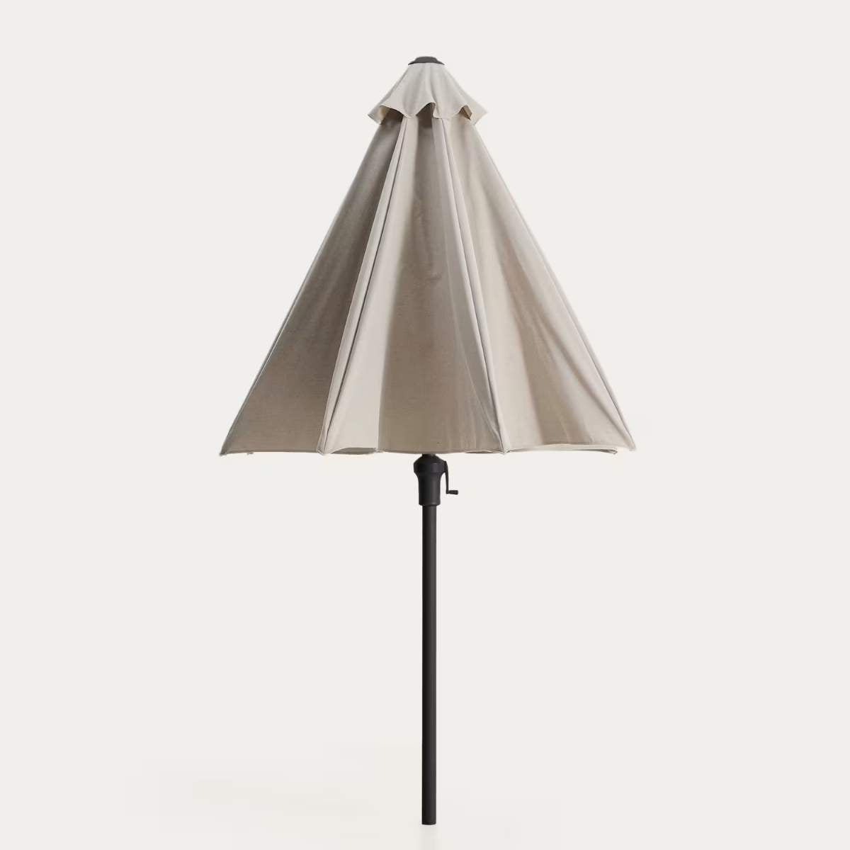 Kave Home Milna beige parasol with central pole and graphite steel structure Ø300cm