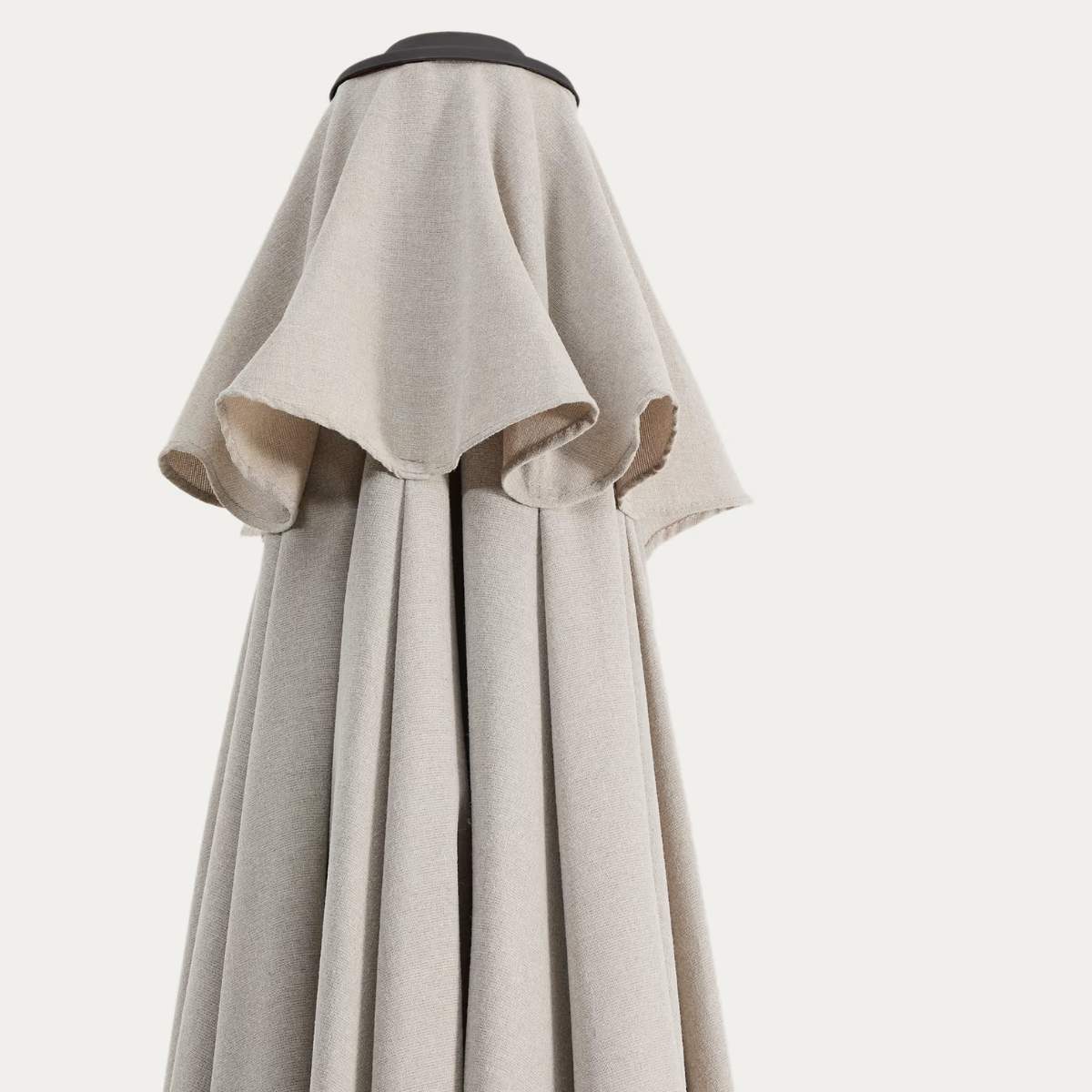 Kave Home Milna beige parasol with central pole and graphite steel structure Ø300cm