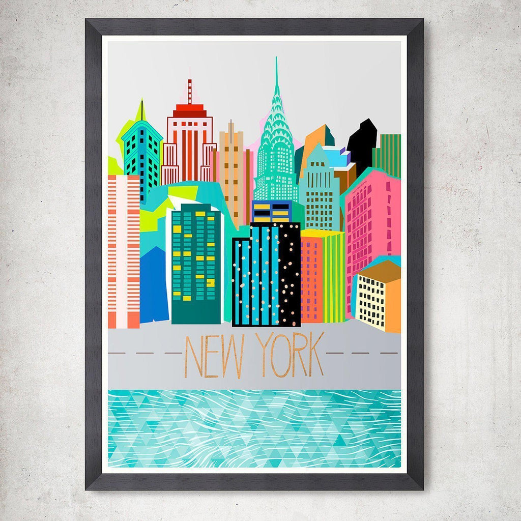 Mind The Gap Colours of NY Framed Art Print-Beaumonde