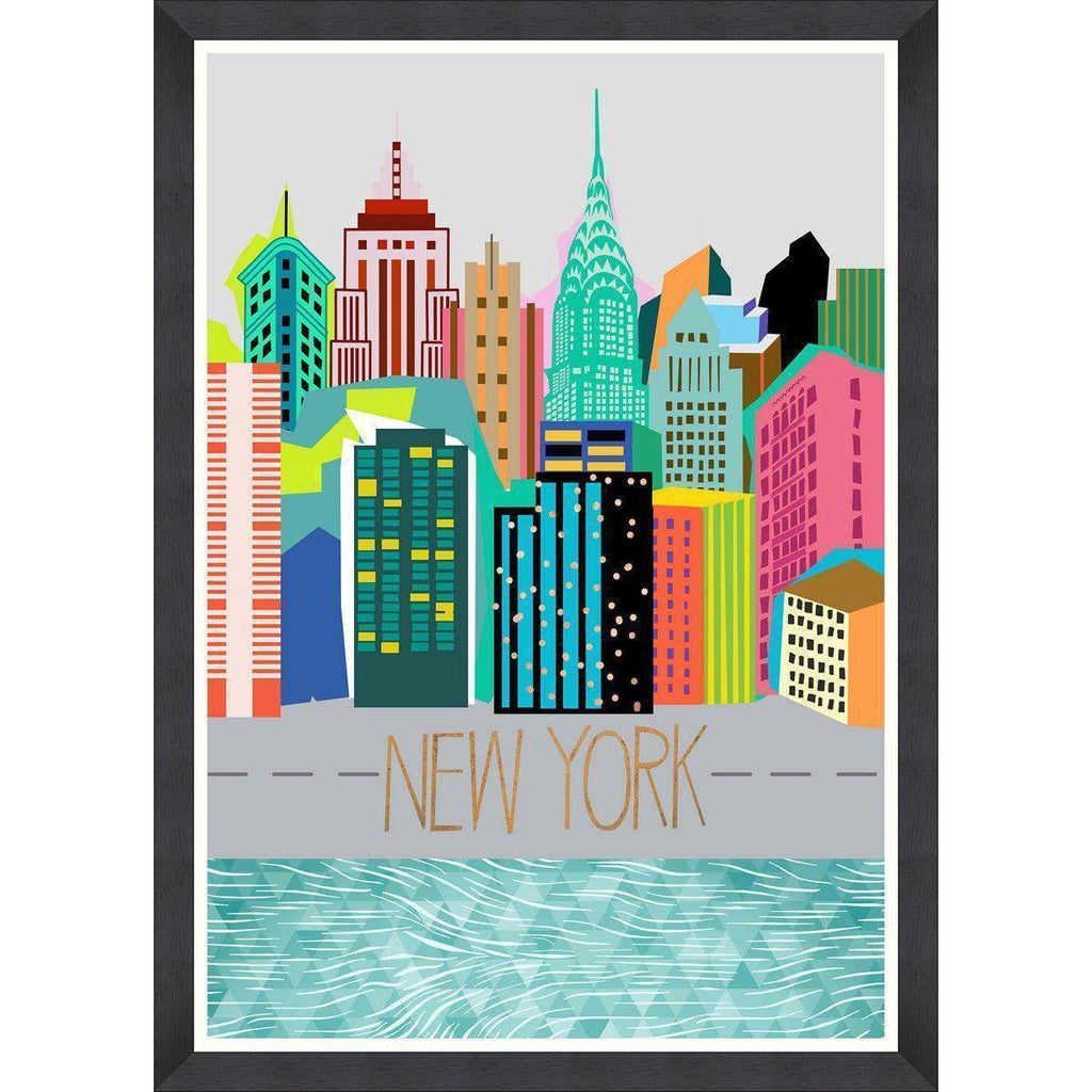 Mind The Gap Colours of NY Framed Art Print-Beaumonde
