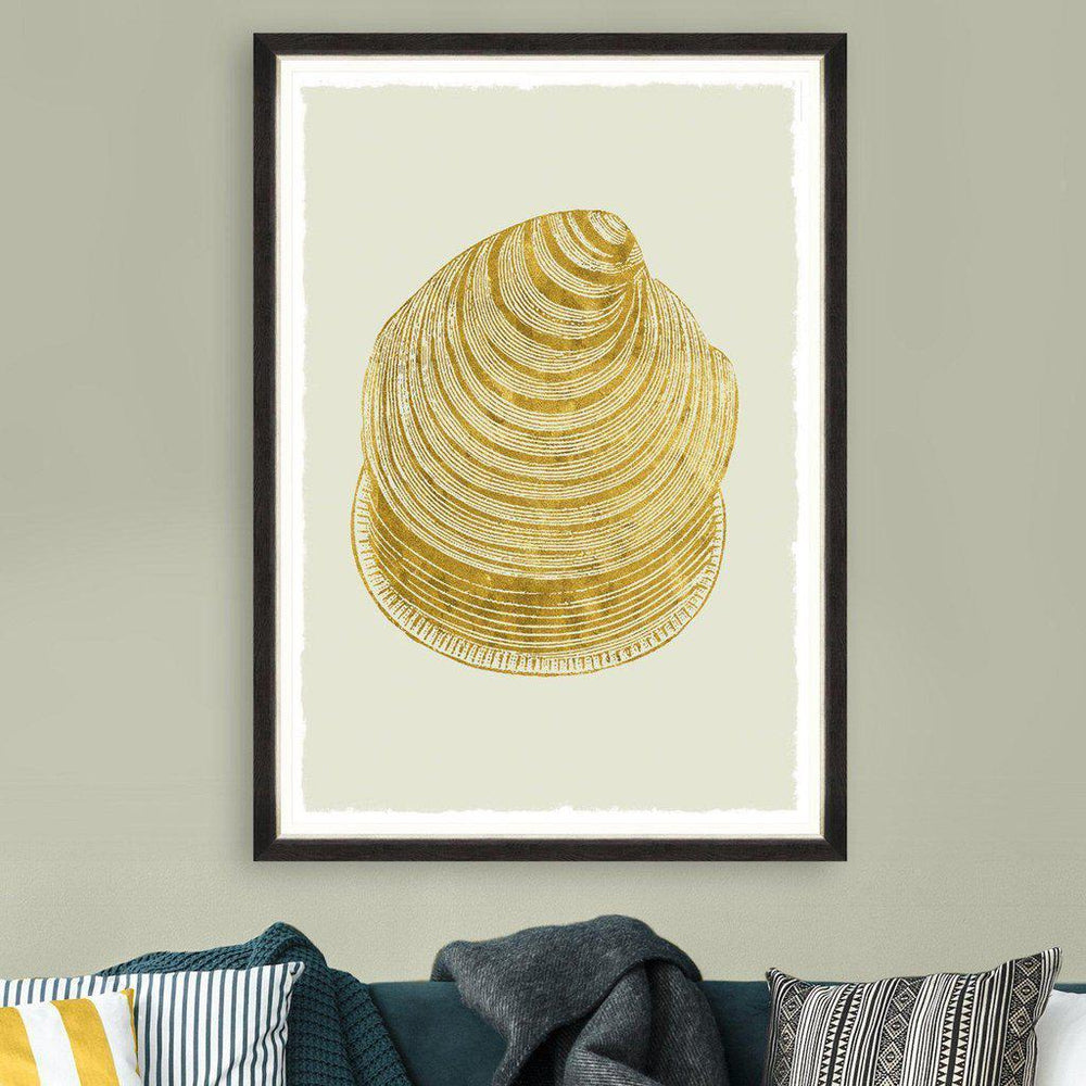 Mind The Gap Golden Seashell I Framed Art Print-Beaumonde