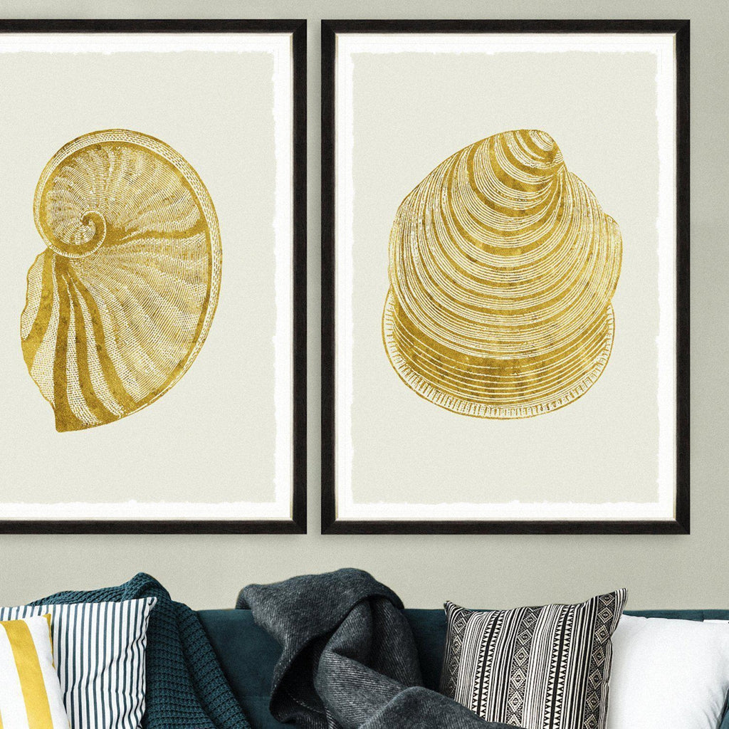 Golden Seashell I Framed Art Print-Beaumonde