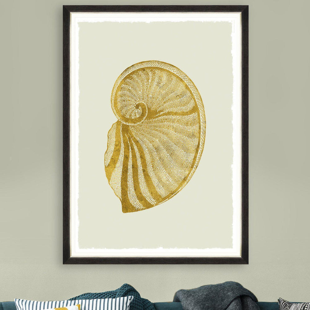 Golden Seashell II Framed Art Print-Beaumonde