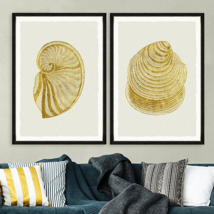 Mind The Gap Golden Seashell II Framed Art Print-Beaumonde