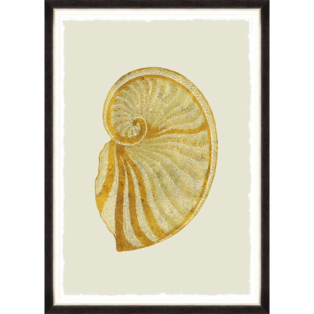 Mind The Gap Golden Seashell II Framed Art Print-Beaumonde