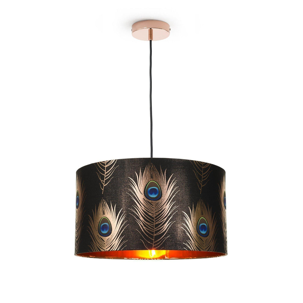Mind The Gap Peacock Feathers Large Pendant Lamp-Beaumonde