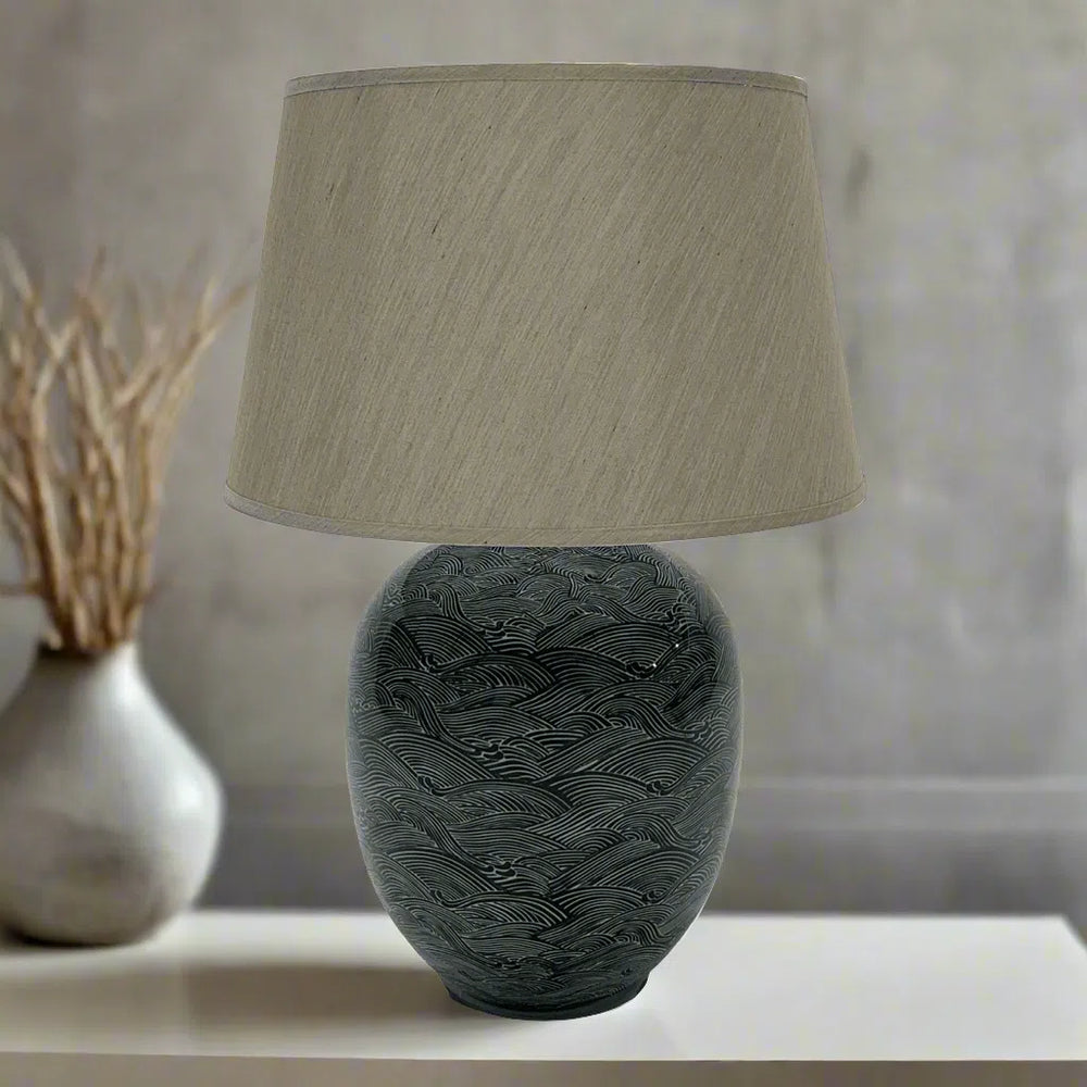 Mindy Brownes Blue Waves Table Lamp-Beaumonde