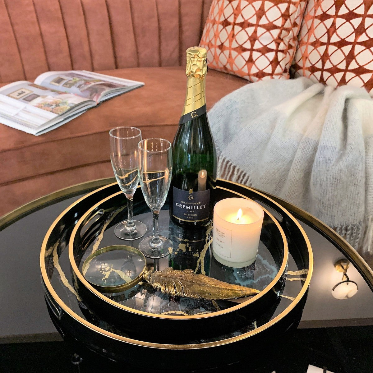 Mindy Brownes Midnight Glory Serving Tray Set-Beaumonde